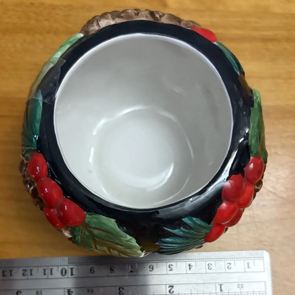 Fitz and Floyd Holiday Pine Sculpted Creamer and Sugar bowl SET with lid EUC - Picture 6 of 9
